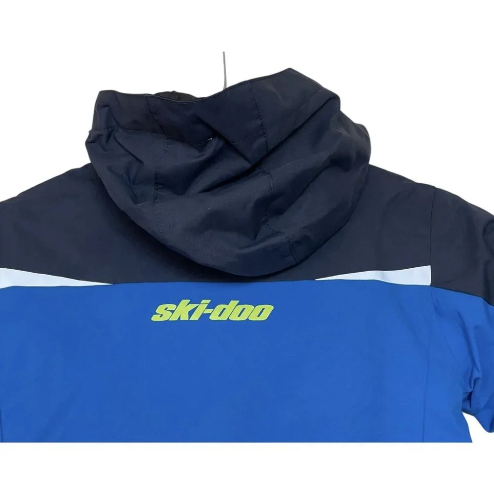Ski-Doo Kids Jacket Boys‎ Size 3 Blue Yellow Hooded Pockets Coat Winter